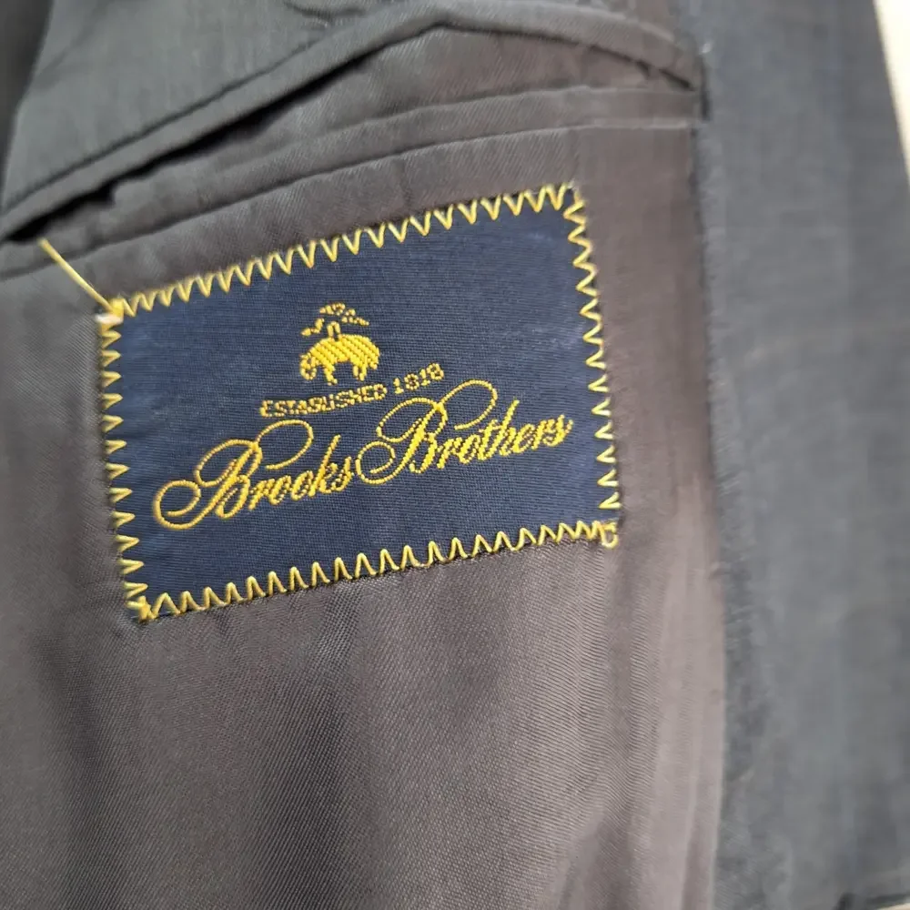 Vintage Brooks Brothers Blazer Men's 48L Gray Wool Glen Single Breasted Made USA